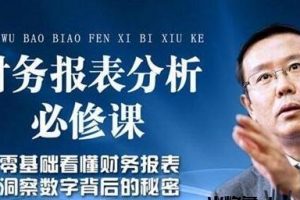 张新民《财务报表分析必修课》老板和高管的必修课